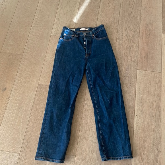 Levi's Denim - Levi’s ribcage straight leg dark denim jeans 27x27